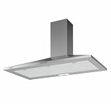 CATA VK 9000 X Campana Extractora Decorativa Trapezoidal de 90 cm, 480 m³/h, 3 Velocidades, Control Mecánico, Motor K10 de 110 W, Tira LED, Clase A, Acero Inoxidable