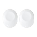Luminarc Set de 12 platos llanos Zelie de vidrio opal 25 cm | Blanco, Vidrio opal, formato redondo, acabado brillo, 25 cm, 12 piezas, apilable, apto para microondas