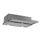 Edesa ECT-6411 X Campana Extractora Telescópica de 60 cm, 390 m³/h, 2 Velocidades, Mandos Mecánicos, Iluminación LED, Filtros Lavables, Clase C, Acero Inoxidable