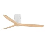 Orbegozo CF 170132 Ventilador de Techo 35W Muy Silencioso, 3 Aspas ABS Diseño Madera Natural, 6 Velocidades, Cambio de Giro en Mando Remoto y Modo Invierno Verano, 132 cm