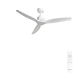 CREATE / WINDSTYLANCE M/Ventilador de techo ABS blanco con mando / 40W, Silencioso, Ø132 cm, 6 velocidades, temporizador, verano-invierno, doble altura, motor DC