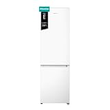 Hisense RB343D4CWE - Frigoríficos Combi, 269L, Clase E, An 55cm x Al 180cm, Apertura de Puertas 90º, Puerta Reversible, Cajón Frutas y Verduras, Iluminación Led, Balconera de Gran Capacidad, Blanco