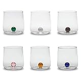 Zafferano Bilia Bicchieri Multicolore 44 cl Set 6 Pz in Vetro Borosilicato Fatto a Mano