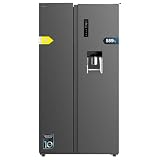 Cecotec Frigorífico Americano de 559 Litros Bolero CoolMarket SBS 562 Dark D. 177 cm de Alto y 90 cm Ancho, Clase D, Sistema Multi Air Flow, Total No frost, Motor Inverter Plus