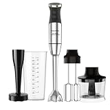 Taurus Bapi 1500 Luxe XL Fullset Batidora de Mano 1500W con Pasapurés | Varilla XL de 24,5 cm, doble batidor, picadora 350 ml y vaso medidor de 900 ml