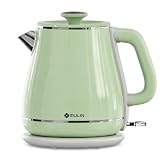 MULIN Hervidor de Agua Eléctrico Vintage 1.8L, 2200W – Acero Inoxidable 304, Ebullición Rápida, Apagado Automático, Base 360° sin Cables – Tetera Eléctrica para Té y Café