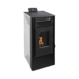 EIDER BIOMASA Estufa de Pellets ANDRÓMEDA 9 – 8,99 kW – Rendimiento 94% – Hasta 210 m³ – Tolva 15 kg – Programable WiFi – Encendido Rápido – Clase A++