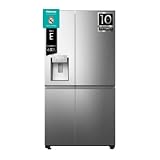 Hisense RS818N4IIE1 - Frigorífico Americano SBS, Libre Inst., Ancho 91cm | AlxAnxFn 179x91x73cm, 632L, Inox, WiFi, Inverter, Garantía 10 Años en Compresor, Disp. Agua/Hielo con Toma de Agua