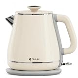 MULIN Hervidor de Agua Eléctrico Vintage 1.8L, 2200W – Acero Inoxidable 304, Ebullición Rápida, Apagado Automático, Base 360° sin Cables – Tetera Eléctrica para Té y Café