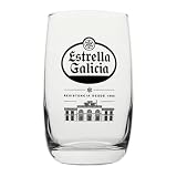 Estrella Galicia - Pack 6 Vasos de Cristal Cerveza, 25 cl | Vaso de Cristal, Capacidad 25 cl, Diseño con Logo, Set de 6, Ideal para Regalo