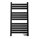 Cecotec Radiador Toallero Eléctrico Bajo Consumo ReadyWarm 9000 Twin Towel Black. Calienta Toallas 500W, Pantalla LED, Temporizador 2 h, IP24, Incluye Kit de Instalación, Negro