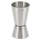 VYNOR | Jigger Vaso Medidor Cocktail | 1 Unidad | 25 y 50 ml | Acero Inox | Medidor de mililitros con dos medidas disponibles en el mismo vaso, measuring cup