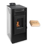 EIDER BIOMASA Estufa de Pellets ANDRÓMEDA 9 – 8,99 kW – Rendimiento 94% – Hasta 210 m³ – Tolva 15 kg – Programable WiFi – Encendido Rápido – Clase A++ + Módulo WiFi