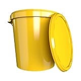 FixedByU Cubo de 30 litros amarillo hermético con tapa apilable Polipropileno (PP) Contenedor para alimentos