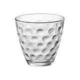 Bormioli Rocco Set de 6 vasos bajos Dots de vidrio 25 cl | Transparente, Vidrio, formato bajo, acabado con relieve, 6 piezas