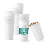 400 vasos reutilizables de plástico resistente blancos de 250 ml | Vasos para agua y refrescos. Ideales para fiestas, catering y oficinas. Aptos para bebidas frías y calientes