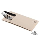 960 Servilletas Canguro de Papel 40x40 cm 2 Capas – Servilletas Portacubiertos para Cubiertos en Hostelería, Restaurante, Bar y Catering – 100% Celulosa, Gama Eco Nature