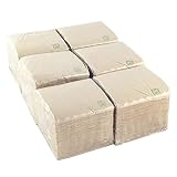 Hostelnovo - 600 Servilletas de Papel - Natural - 10 x 10 cm Plegadas | 20 x 20 cm desplegadas, con textura micropunto para aperitivos y bebidas