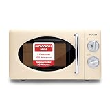 Sogo Microondas Beige con Capacidad de 20L - 5 Potencias y Función Descongelar - 700 Watts con Temporizador 30 Minutos y Estilo Vintage - Sin Grill Plato Giratorio (Beige)