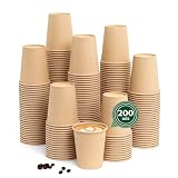 MAXI PRODUCTS - 200 unidades Vasos Café Desechables Kraft - Vasos Cartón - Vasos Desechables Catering - Vasos Café para Llevar - APTO BEBIDAS CALIENTES Y FRÍAS (250 cc)