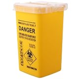 SUPVOX Contenedor Amarillo con Tapa de Seguridad y Cierre, 15 x 9,1 cm | Tamaño compacto, tapa translúcida, cierre de seguridad, estructura de plástico resistente, color amarillo visible