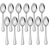 DEHOV 14 cm Cucharillas de Postre y Café de Acero Inoxidable, Juego de 12 | cucharita de cafe pequeña, Cucharas de té y Café/Cucharas Pequeñas/Cuchara de Espresso/Mini Cuchara Postre;lavavajillas