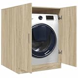ACAGALA Armario para lavadora con puertas, mueble de baño para secadora y lavadora, armario de transformación para lavadora, 71x71,5x91,5 cm Roble Sonoma