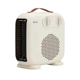 JATA JCTV1206 - Calefactor Bajo Consumo. Termoventilador Baño 2000 W. 2 Potencias. Ventilador. 2 Posiciones: Horizontal y Vertical. Antivuelco. Asa de Transporte. Compacto: 24 x 12,5 x 24 cm