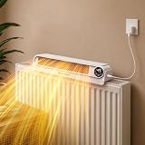 MERTTURM Intelligent Ventilador de Radiador, Amplificador de Radiador Turbo | Booster Radiador Termostato Inteligente, 4 Velocidades (F1/F2/F3/Turbo), 2-12h Timer, Alimentación USB-C, 35 dB, Pantalla LED