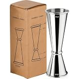 Jigger de cóctel 25/50 ml, acero inoxidable 304 | Medidor doble para bar, casa y fiestas; ideal para preparar cócteles, vino y bebidas mixtas.