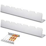 Persiiious 2 Piezas Soporte para Pinchos para Barbacoa, Soporte para Brochetas de Acero Inoxidable, para 6 Brochetas, Juego de Brochetas de la Parrilla, para Asar Carne Verduras