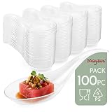 Majillux 100 Cucharas Arco Transparentes para Catering y Degustación