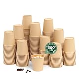 MAXI PRODUCTS - 500 unidades Vasos Café Desechables - Vasos Cartón - Vasos Desechables Catering - Vasos Café para Llevar - Vasos Kraft 200 cc - APTO BEBIDAS CALIENTES Y FRÍAS