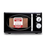 Sogo Microondas con Capacidad de 20L - Microondas 5 Potencias y Función Descongelar - Microondas 700 Watts con Temporizador 30 Minutos y Estilo Vintage -Sin Grill Plato Giratorio (Negro)