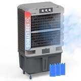 UNIVERSALBLUE Climatizador Modo Evaporativo y Frío Portatil | Aire Acondicionado Natural | x3 Packs de hielo | Capacidad 120L | 3 Velocidades | Silencioso | 10.000 m³/h | Superficies de 80 m²