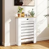 HOMCOM Cubre Radiadores con Cajón de MDF 78x19x95,5 cm Blanco