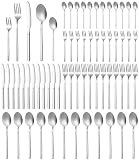 Yuxava Juego de Cubiertos 60 Piezas, Cubiertos Acero Inoxidable, cuberterias completas 12 personas, Cutlery Set con Tenedor, Cuchara, Cuchillo, Pulido Brillante, Apto para Lavavajillas