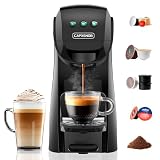 Warriors1 Cafetera 5 en 1 para Nespresso, Dolce Gusto, Lavazza A Modo Mio | Multicápsulas para FAP Espresso Point y café molido | 20 bar, 0,82 L, 1400 W, sin palanca, 3 temperaturas y volumen ajustable
