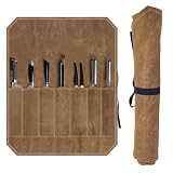 fuxunamz Funda Cuchillos, Funda Cuchillos Cocina con 7 Compartimentos, Estuche Cuchillos Profesional, Bolsa de lona Impermeable Portátil para Cuchillos de Camping y Denderismo, Regalo para Chef