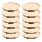 Space Home - Platos de Madera para Pulpo - Plato para Servir Aperitivos, Jamón, Queso, Embutidos o Pizza - Platos de Presentación - Set de 12 - Diámetro 18 cm