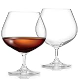 FLOW Barware Juego de 2 copas de brandy de cristal, artesanales, 700 ml, sin plomo, para brandy, coñac, licor o licores
