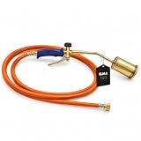 ELMA Soplete Chamuscador con Manguera 3 m y Boquilla Ø60 mm, Compatible con Gas Butano y Propano | Gatillo de Seguridad y Válvula Antifugas | Uso Exterior Jardinería y Agricultura