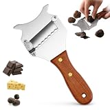 UWJOWP Rebanador de trufa profesional, Cortador de acero inoxidable para trufas, queso, chocolate, mango de madera