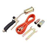 POFET Roof Burner Kit with Bellows, Long Arm Gas Couvreur Torch, Propane Flame Weed Burner 1.5m Tube, Gas Torch