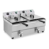 Royal Catering Freidora Eléctrica Doble Para Hostelería 2 x 13 Litros 230 V RCEF 13DB (2 x 3.200 W, Grifos De Vaciado, Temperatura: 50-200 °C)