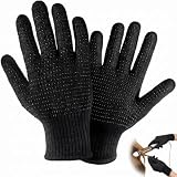 Guantes Resistentes al Calor para Plancha de Pelo y Rizador Pack de 2 Unidades Guantes de Algodón con Puntos de Silicona Antideslizante para Peinado Profesional Protección Térmica Avanzada Negro