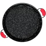 briebe Paellera Valenciana Esmaltada 42cm, Acero Esmaltado Antiadherente, 10 Raciones de Paella Apta para Gas, Horno