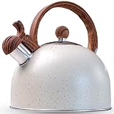 La Moustache - Hervidor de Agua Silbante de Acero Inoxidable, 2,5 L, Beige | Para Todo Tipo de Cocinas, Incluida la Inducción, Sin BPA, con Asa Ergonómica Antiquemaduras y Diseño Retro