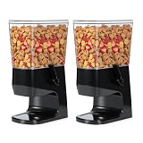 Tokokimo Dispensador Cereales, No Aplasta los Cereales al Servir, Cereal Dispenser de 3,2 L y Dispensador de Cornflakes, ideal Para Dulces, Frutos Secos, Alubias, Granola (Negro, Pack de 2)