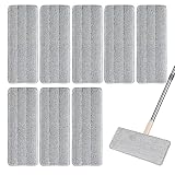8 Piezas Mopa de Microfibra Cabecera de Repuesto, Recambio Microfibra Mopa Escoba, Almohadillas De Fregona Lavables, para el Hogar, Oficina, Madera Dura, Mármol, Azulejo
